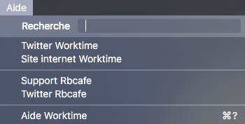 Menu Aide Worktime